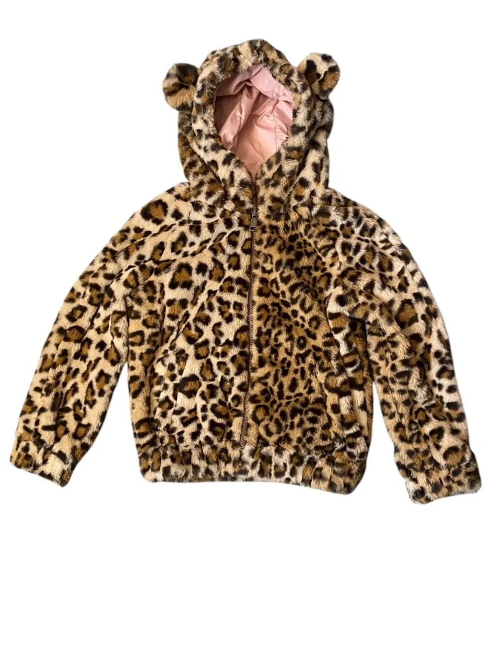 Tucker + Tate Faux Fur Leopard Hooded Jacket with Ears on Hood